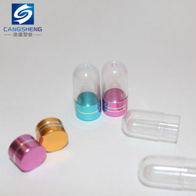 15mm PS Şeffaf Plastik Hap Şişeleri Konteyner Bir Kapsül