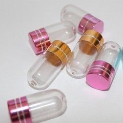 15mm PS Şeffaf Plastik Hap Şişeleri Konteyner Bir Kapsül