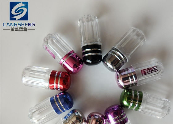 Kırmızı Silindirik Boş Kapsül Şişeleri 13mm Plastik