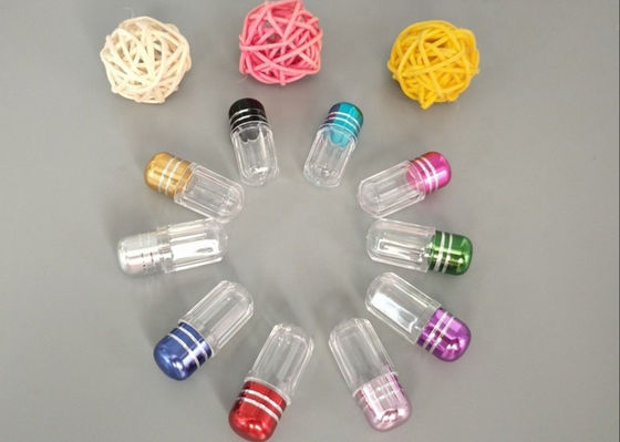 Kırmızı Silindirik Boş Kapsül Şişeleri 13mm Plastik